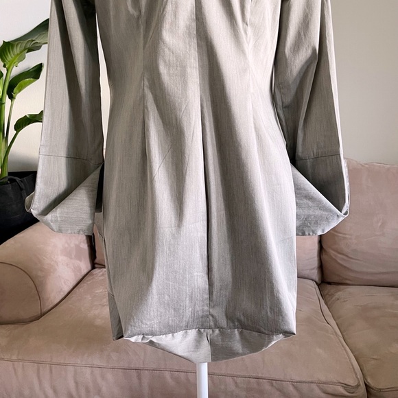 Vince Structured Shirt Dress Button Up Gray - Picture 9 of 10